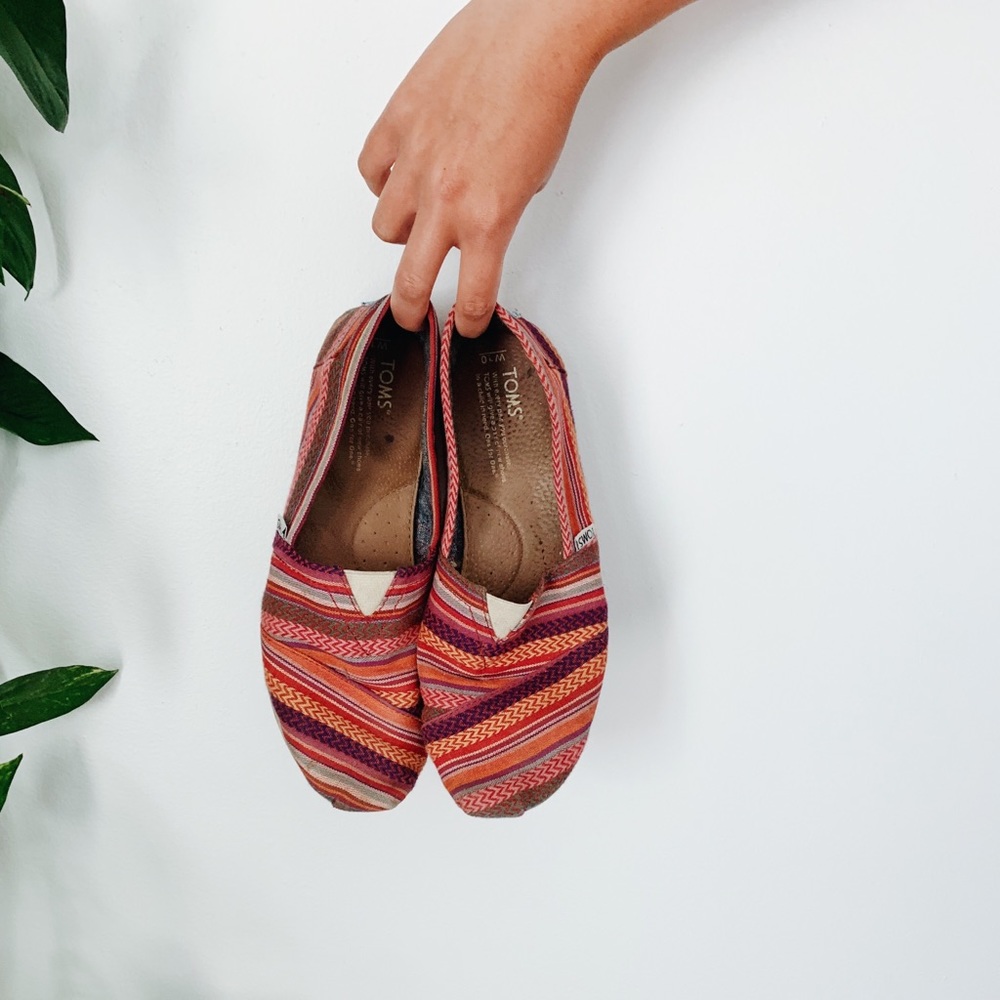 Pink Boho Stripe TOMS Slip On